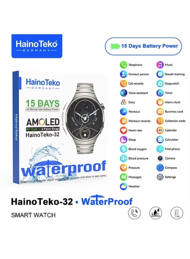 HainoTeko Germany HainoTeko Smart Watch RW-32 with AMOLED Waterproof - Image 1